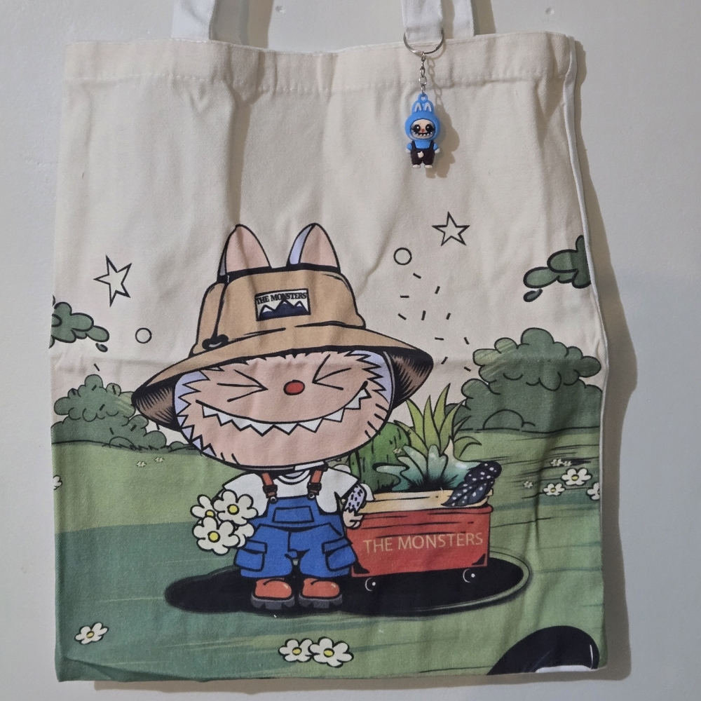 Gardening Labubu The Monster Canvas Tote Bag